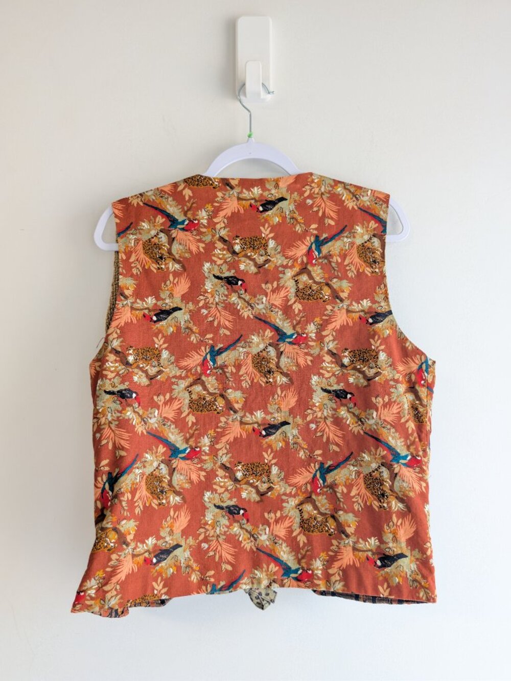 Handcrafted Upcycled Burlap Reversible Vest - Picture 11 of 11